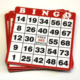 Hard Plastic Coated Bingo Cards- Pack of 100