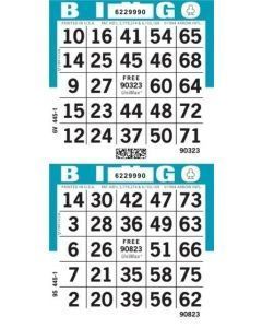 2 on 10 up Color Collated Bingo Paper Cards-  Case of 500 Books