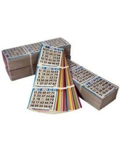 3 on 15 up Color Collated Bingo Paper Cards- Case of 9000 Sheets- 600 Books