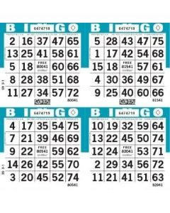 4 on 10 up Color Collated Bingo Paper Cards- Pack of 50 Books