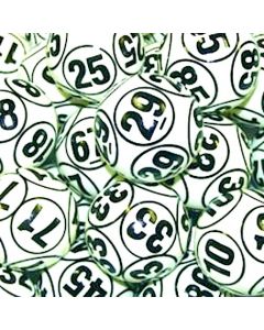 Bingo Raffle Ball Set- White 10 Sided Coated Numbered 1-90