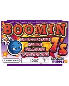 Bingo Sealed Event Tickets- Booming 7s- Pack of 200