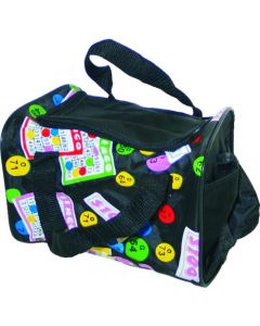 Bingo Bag- Cube Bag with 4 Side Pockets- Black Zipper Bag