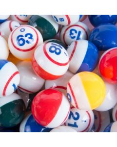 Professional Bingo Ball Set- Multi Color Single Numbered Coated 