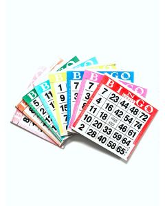 1 on 10 up Bingo Paper Cards-  100 Books Per Pack- Color Collated