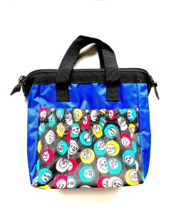 6 Pocket Bingo Balls Blue Zipper Bag