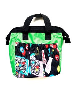 6 Pocket Lucky Bingo Green Zipper Bag