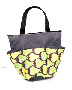 10 Pocket Pears Black Zipper Bag