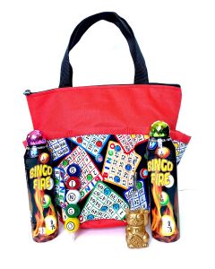 Bingo Bag Gift Set- Bingo Chips Red Zipper Bag