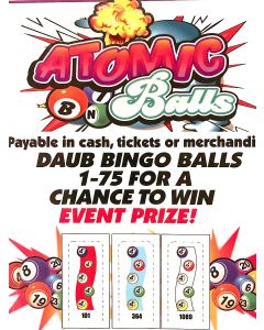 Bingo Sealed Event Tickets- Atomic Balls- Pack of 990