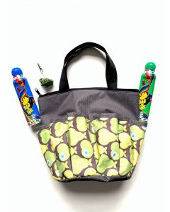 Bingo Bag Gift Set- Green Pears Black Zipper Bag