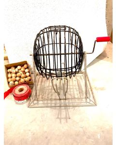 Black Bingo Cage With Wooden Balls and Tickets- USED-CLEARANCE ITEM