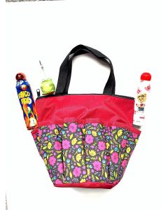 Bingo Bag Gift Set- Red Flowers Zipper Bag