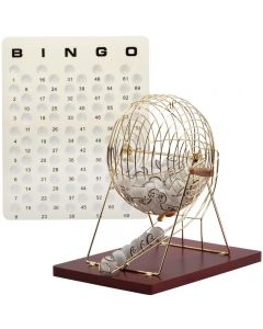 Large Brass Bingo Cage Set