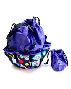 10 Pocket Lucky Bingo Purple Drawstring Bag