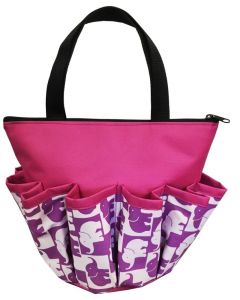10 Pocket Purple Elephants Zipper Bag