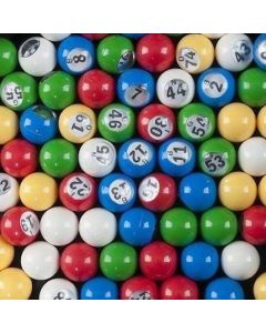 Bold Numbers Plastic 5 Color Bingo Ball Set