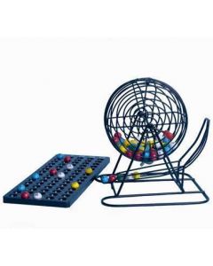 Black Plastic Coated Cage With Master Board, Balls, and Cards